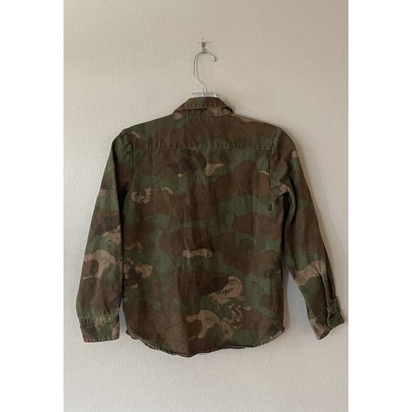 Volcom Boys Huckster Camo Print Button Down Long Sleeve Shirt Small 8 Years - Picture 2 of 4